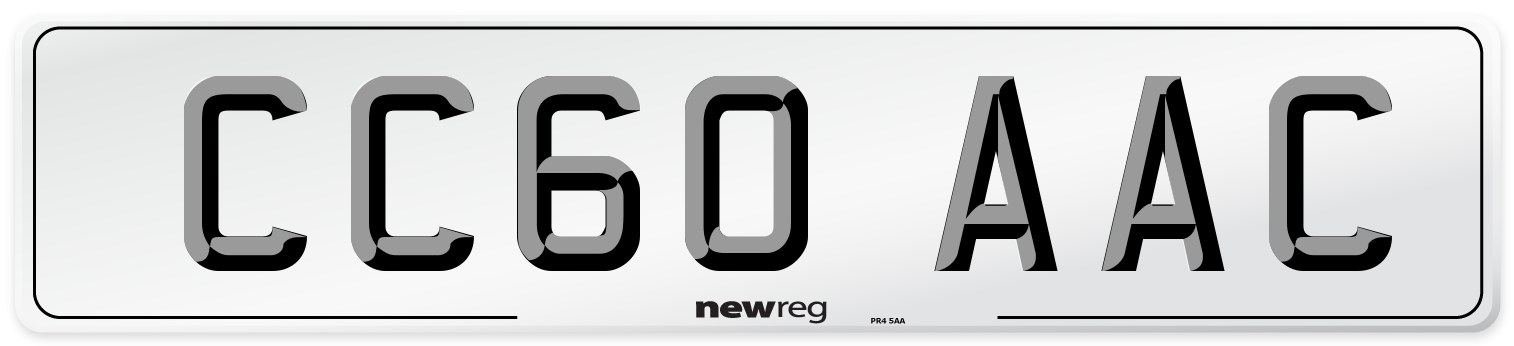 CC60 AAC Number Plate from New Reg